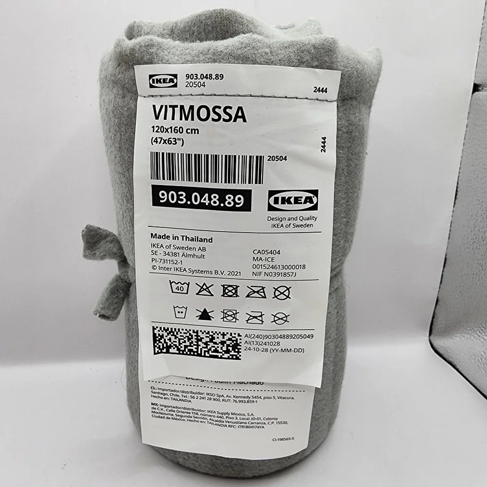 IKEA Vitmossa Fleece Throw 47x63